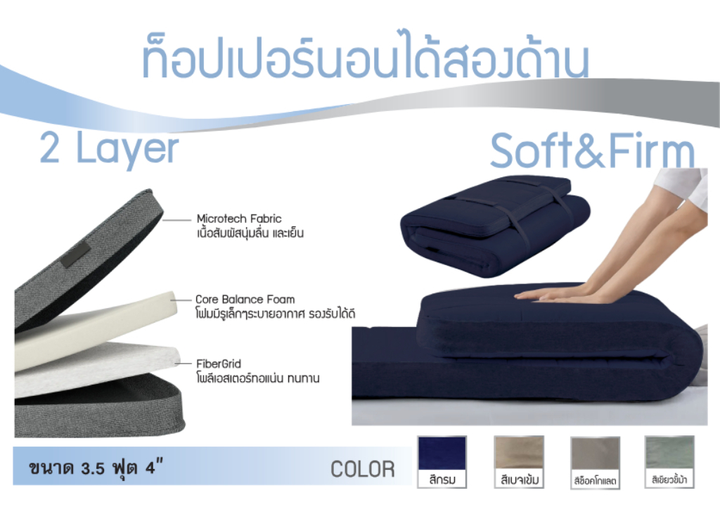 TOPPER นอนได้สองด้าน 2layer core balance foam