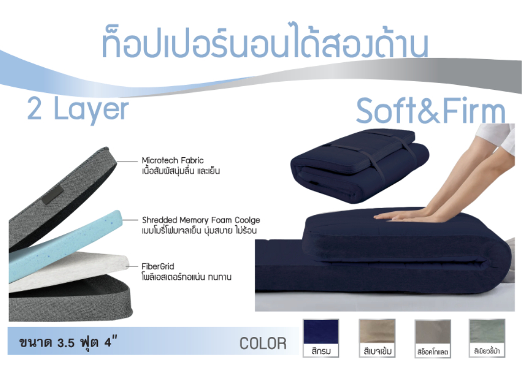 TOPPER นอนได้สองด้าน 2layer memory foam