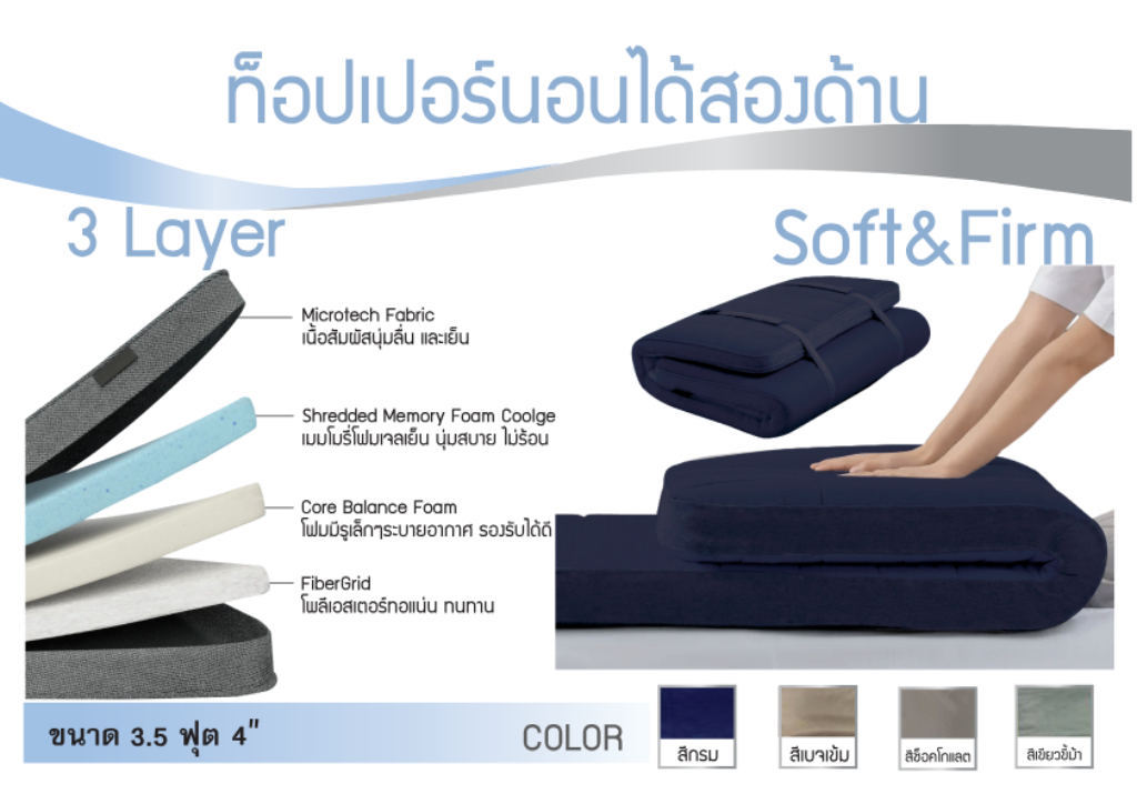 TOPPER นอนได้สองด้าน 3layer